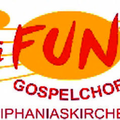 Logo des Gospelchors epiFUNias mit Noten und dem Schriftzug „AN DER EPHIPANIASKIRCHE MÜNSTER“.