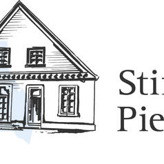 Skizze eines Hauses mit dem Schriftzug „Stiftung Piepenhorst“ auf hellem Hintergrund.