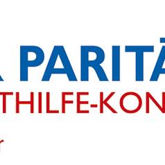 Logo der Paritätischen Selbsthilfe-Kontaktstelle Münster mit rotem und blauem Text auf weißem Hintergrund.