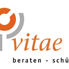 Logo von donum vitae mit dem Slogan „beraten - schützen - weiter helfen“ in orange und schwarz.