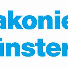 Logo der Diakonie Münster in blauer Schrift mit Geschenk-Icon neben dem Text.